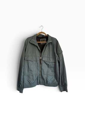 Abercrombie & Fitch Bomber Jacket Size XL Gray Nylon Full Zip